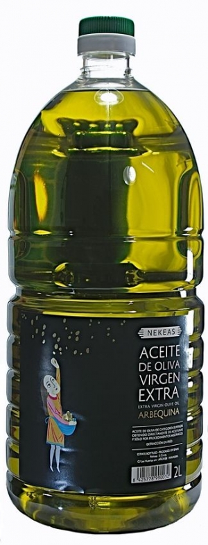 Olivenöl kalt gepresst Aceite de Oliva Arbequina Extra Virgen 2 Liter Nekeas